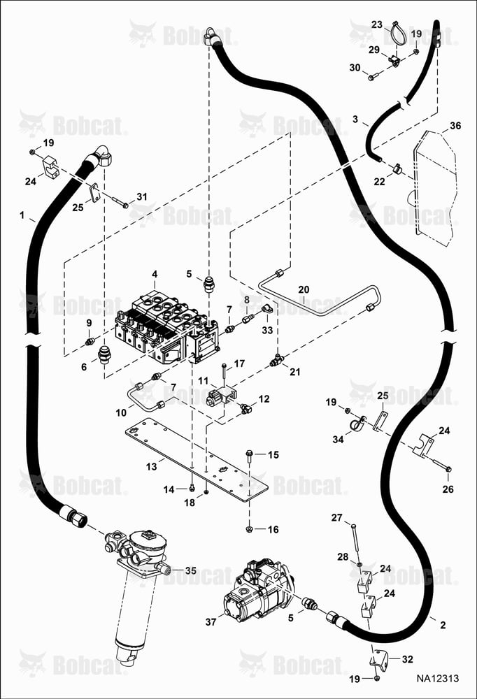 Hydraulic Circuitry (Control Valve) (Main) (Leveling)  B41611001 - B41616000