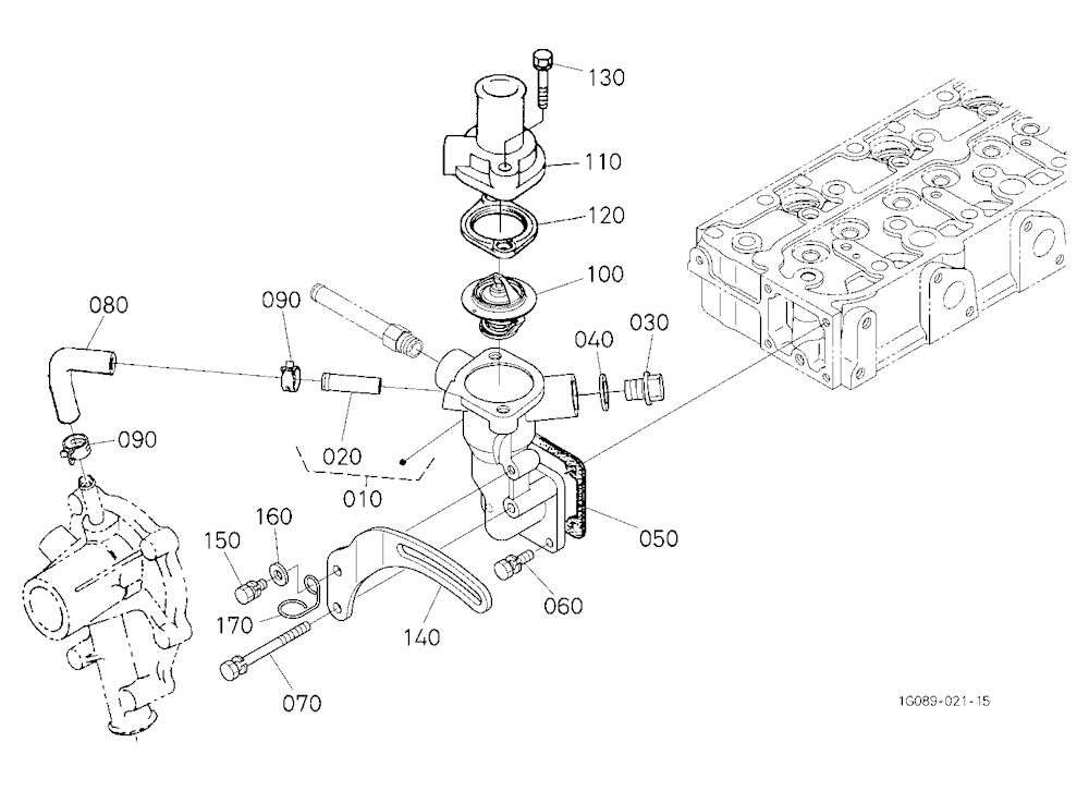Water Flange And Thermostat