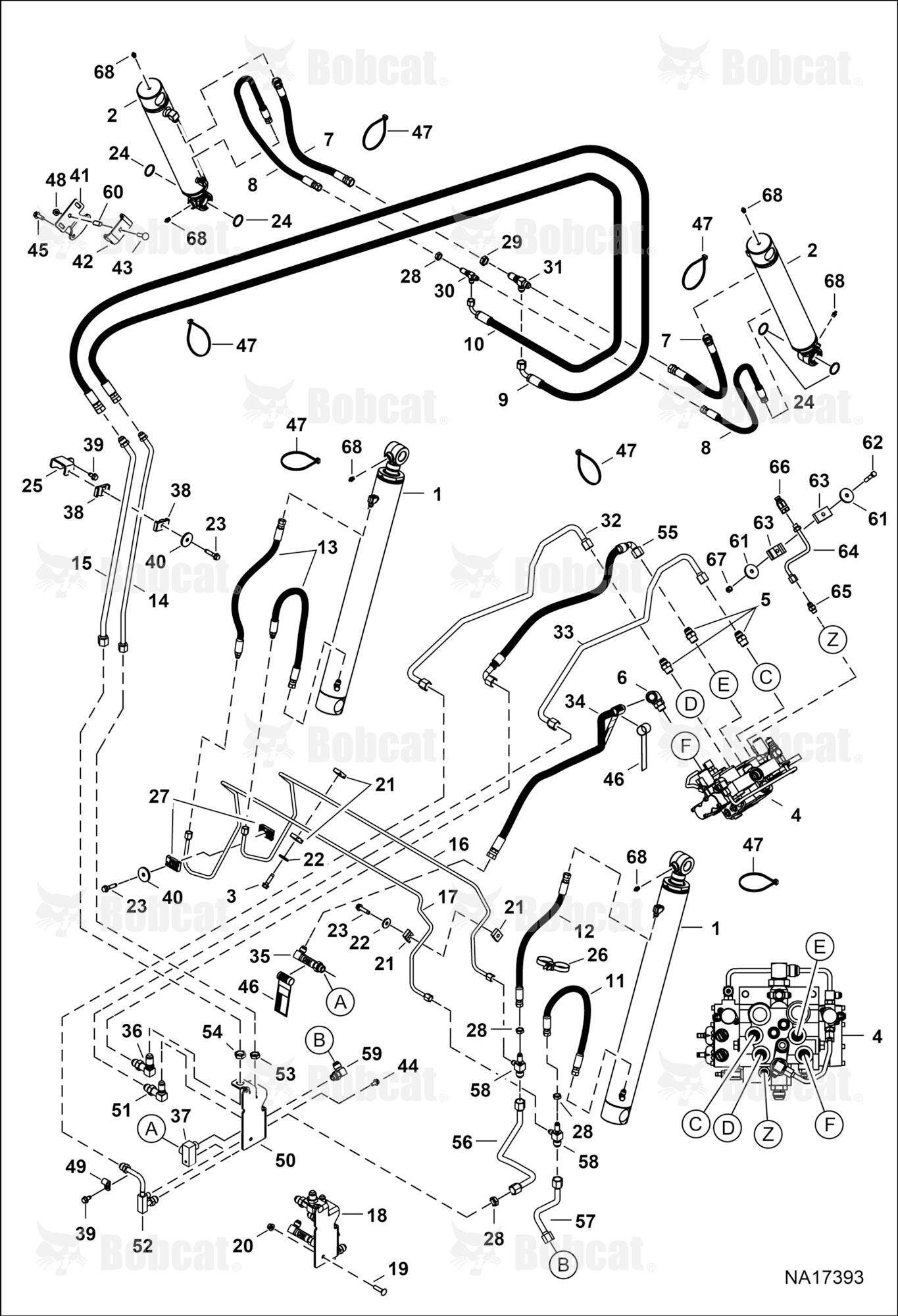 Hydraulic Circuitry (W/O BPV Junction Block)  B42T12501 & Above