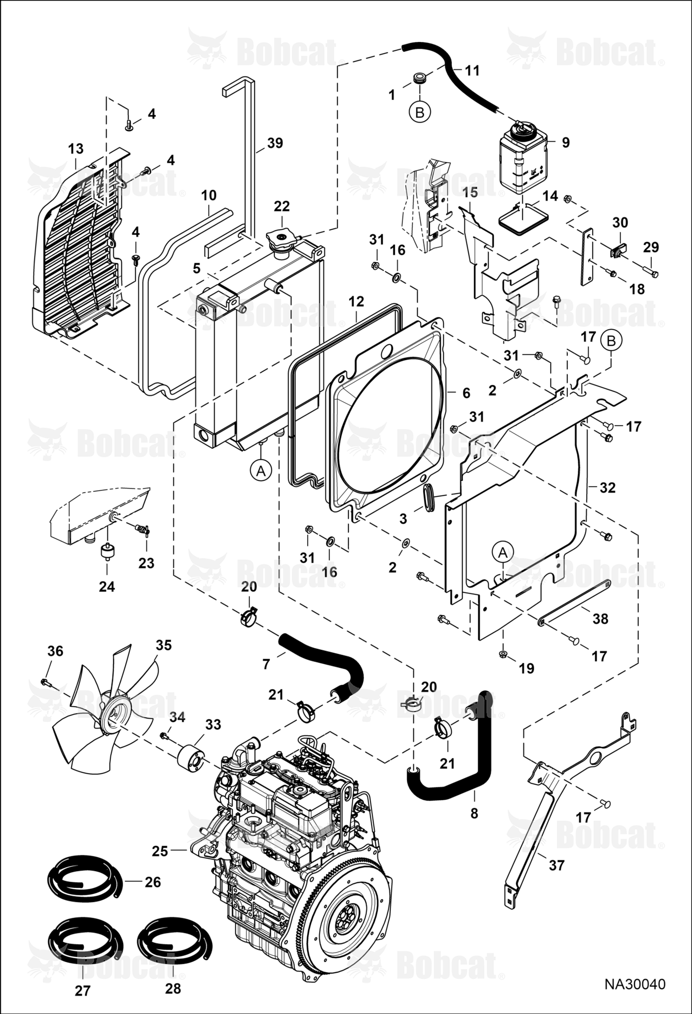 Engine & Attaching Parts (Radiator Water Exchanger)
