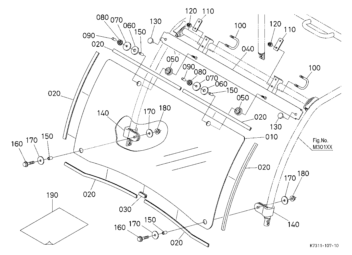 Glass Windshield Kit (W/G. No. V4316) [Option]