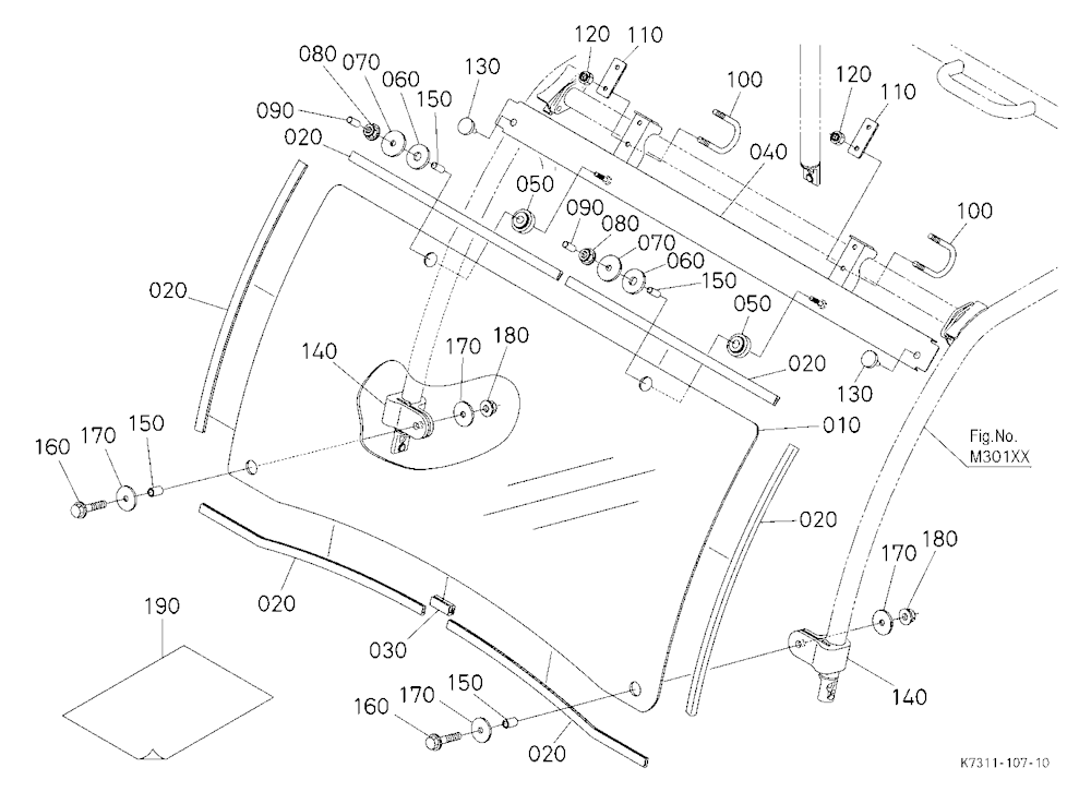 Glass Windshield Kit (W/G. No. V4316) [Option]