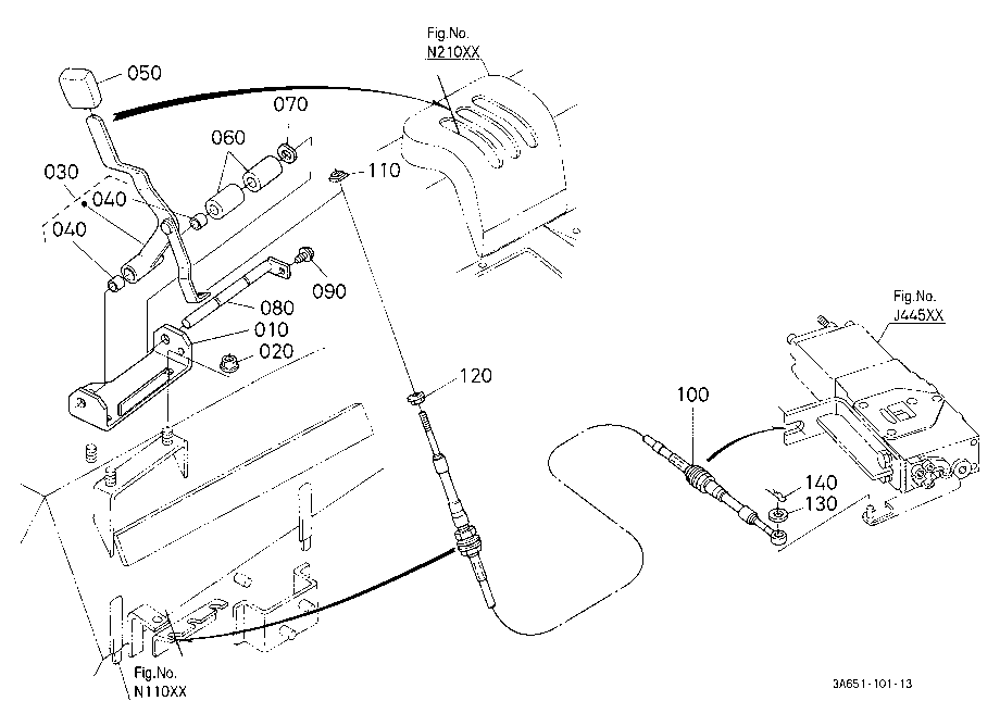 Auxiliary Control Valve Lever [Cab Type] [Old Type
