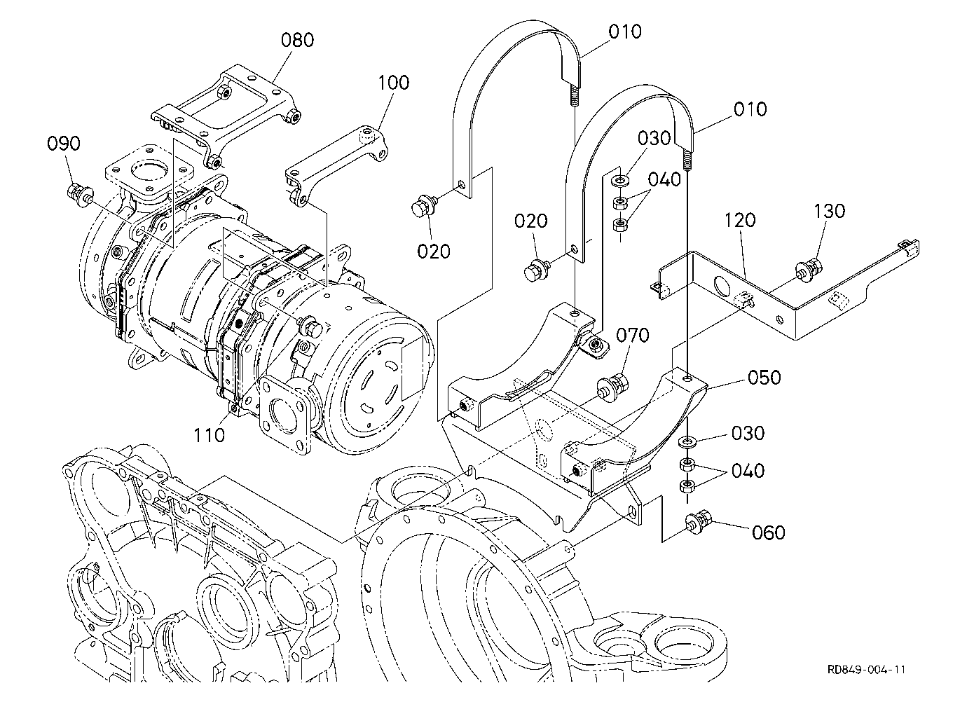 Diesel Particulate Filter Muffler Bracket