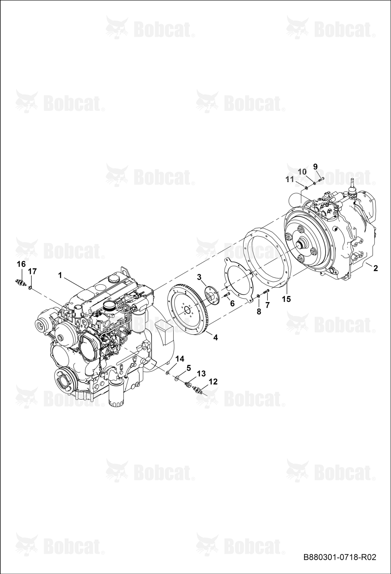 Engine and Transmission Connections (2WD)  B44Z11023 & Above