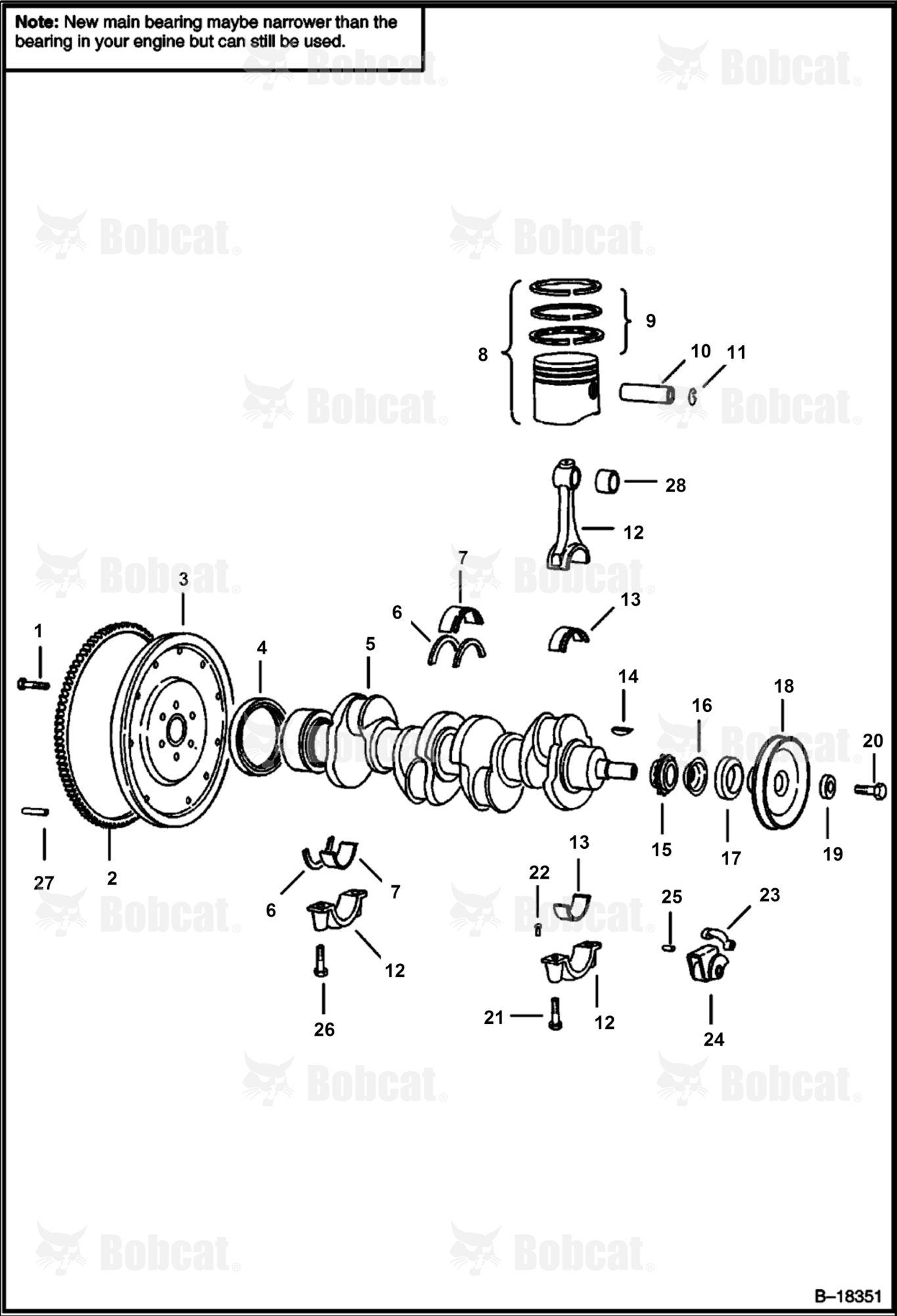 Crankshaft & Piston (Ford Engine)