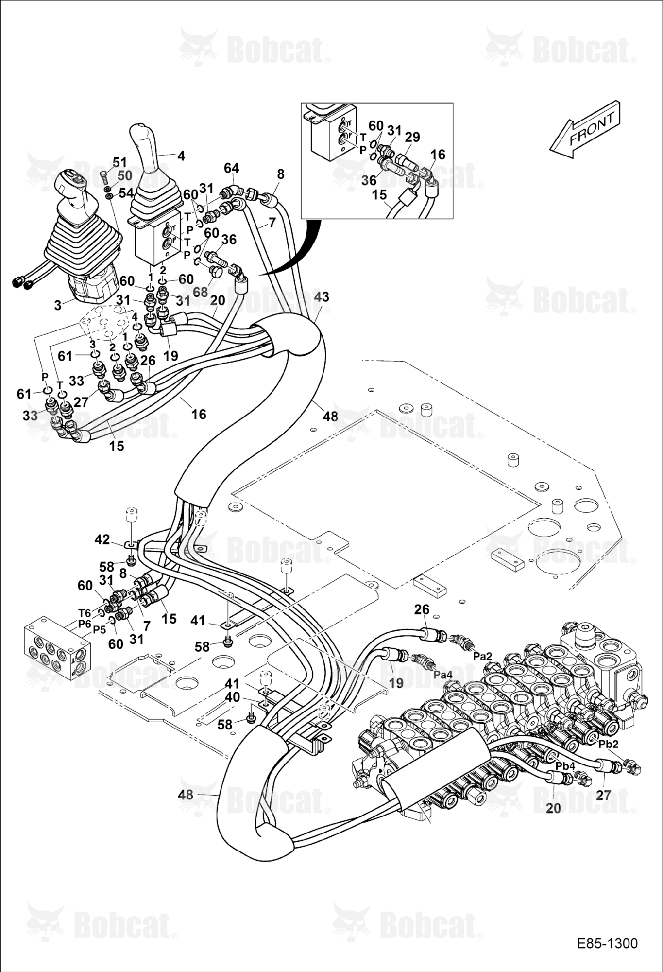 Hydraulic Circuitry (RH Joystick & Blade Control Valve)