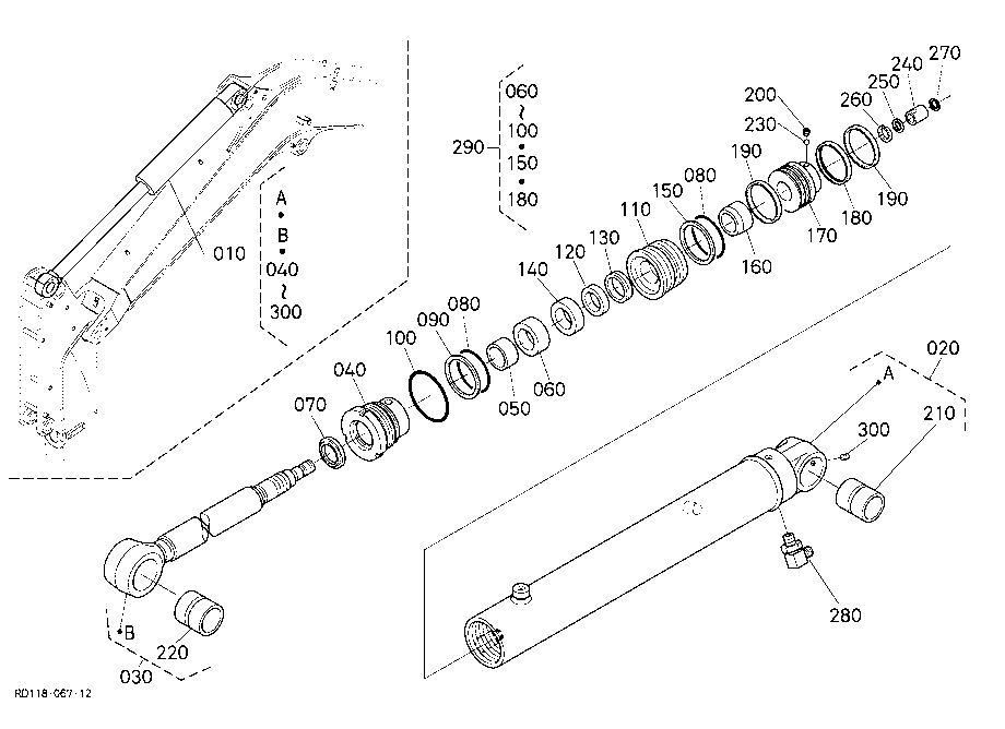 Arm Cylinder And Component Parts