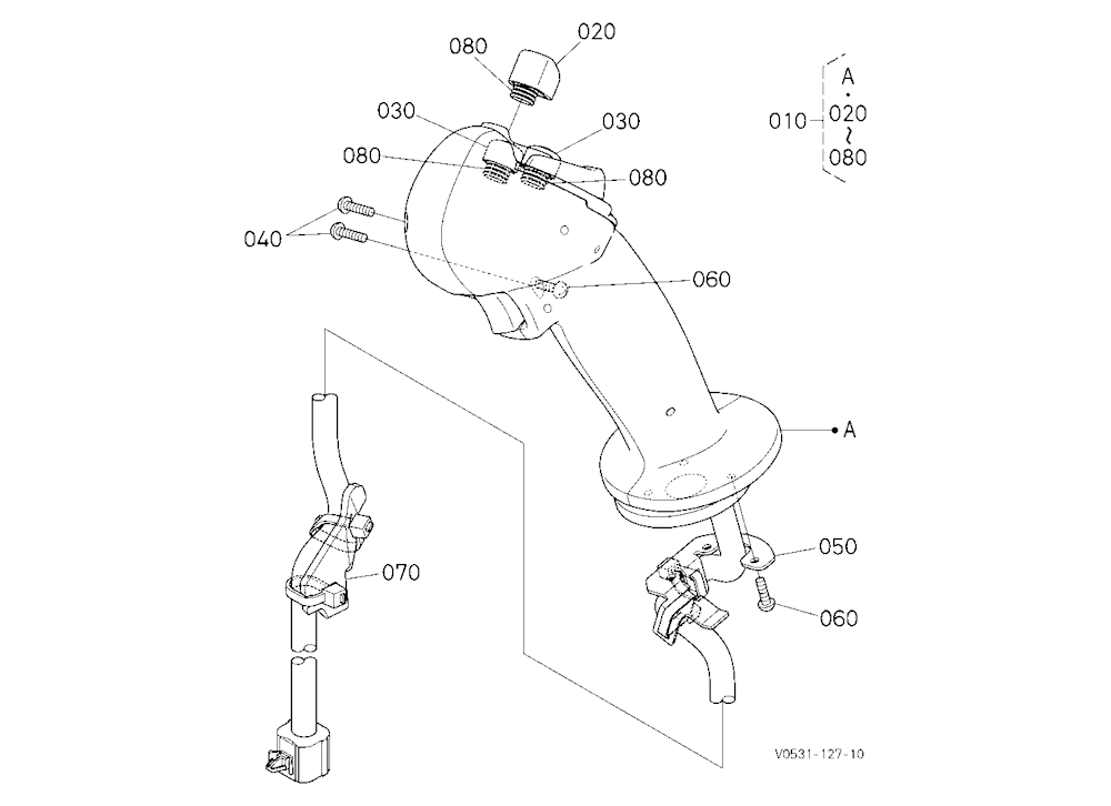 Grip (Left) [Component Parts] [Except High Flow]