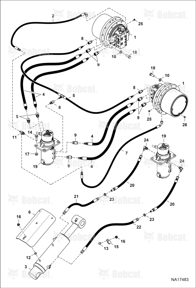 Hydraulic Circuitry (Lower)(W/O Angle Blade)