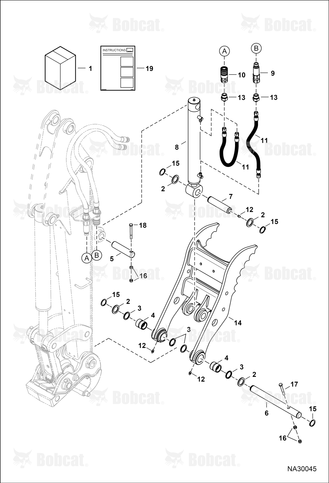 Clamp (Kit) (E26, E30, E32, E35, E38, & E40) (X-change Coupler) (Aux Connection)