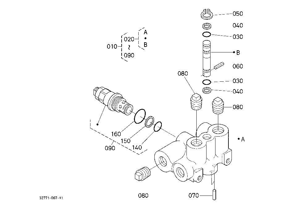 Hydraulic Outlet Block [Component Parts] [Old Type