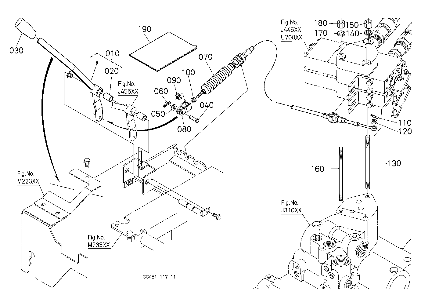 Auxiliary Control Valve Lever Kit (2Nd) (W/G No.M7