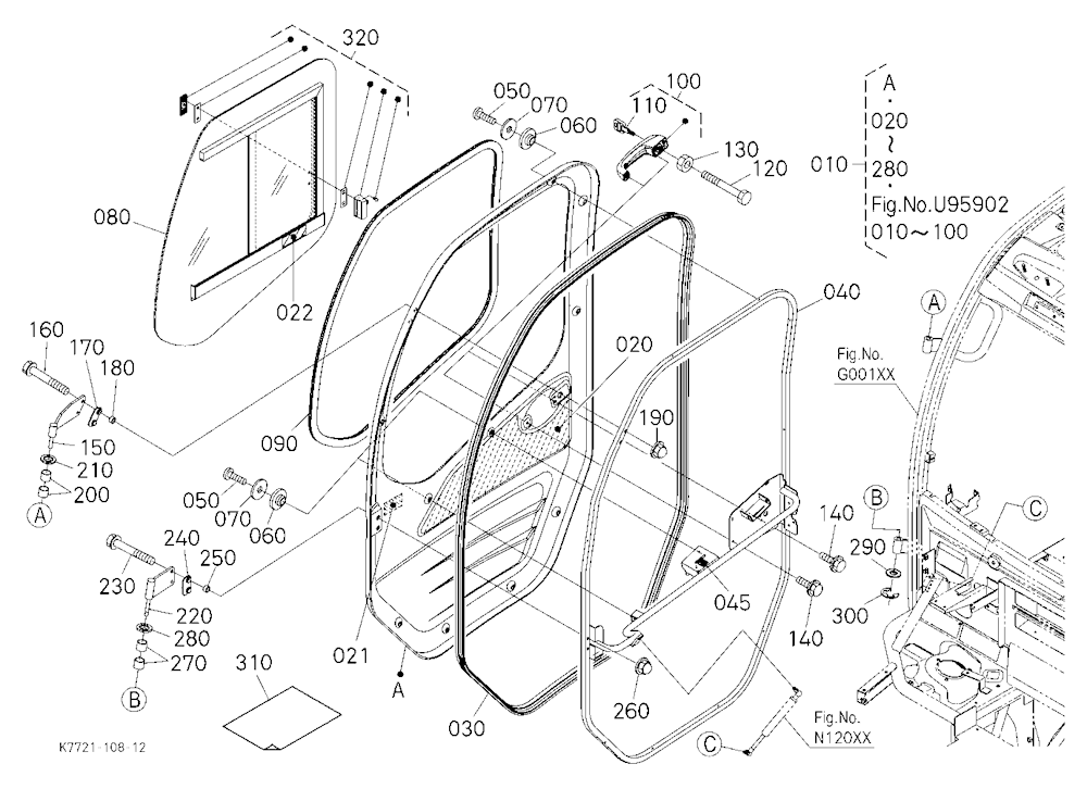 Sliding Window Door Kit Rh (W/G No.V4295) [Option]