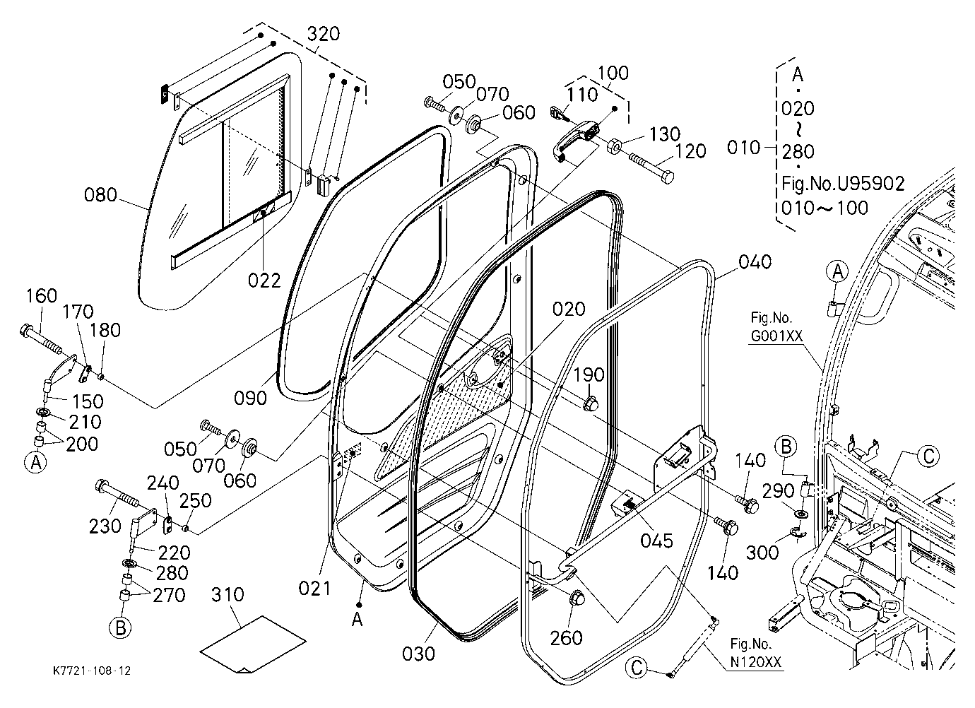 Sliding Window Door Kit Rh (W/G No.V4295) [Option]