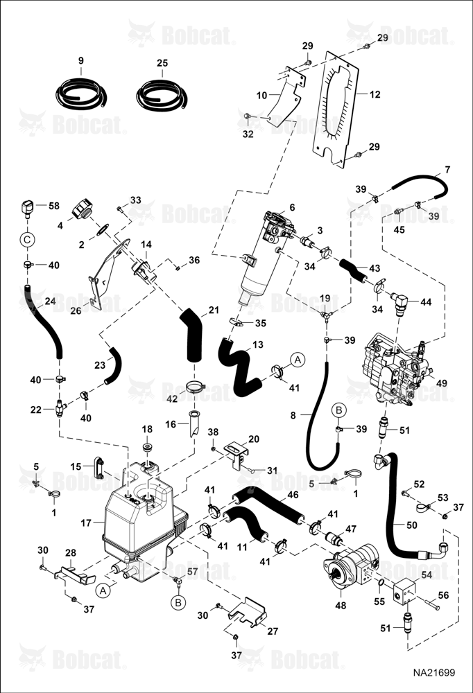 Hydrostatic Circuitry (Tank & Filter) B4ZY11282 & Above