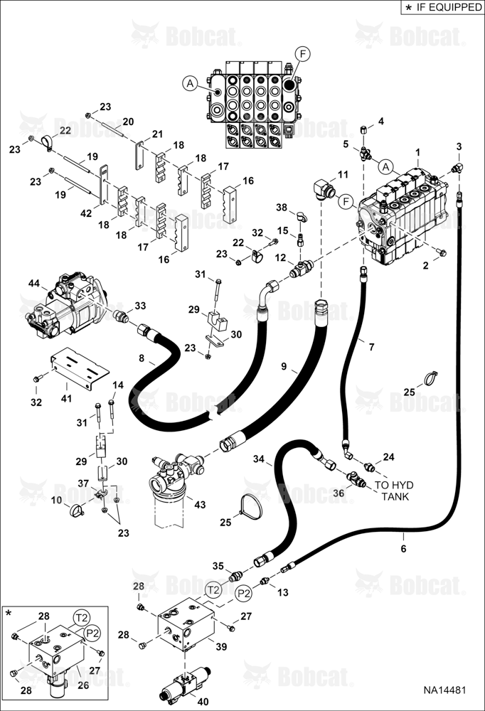 Hydraulic Circuitry (Control Valve & Manifold Block) B3ZS16001 & Above, B3ZT16001 & Above