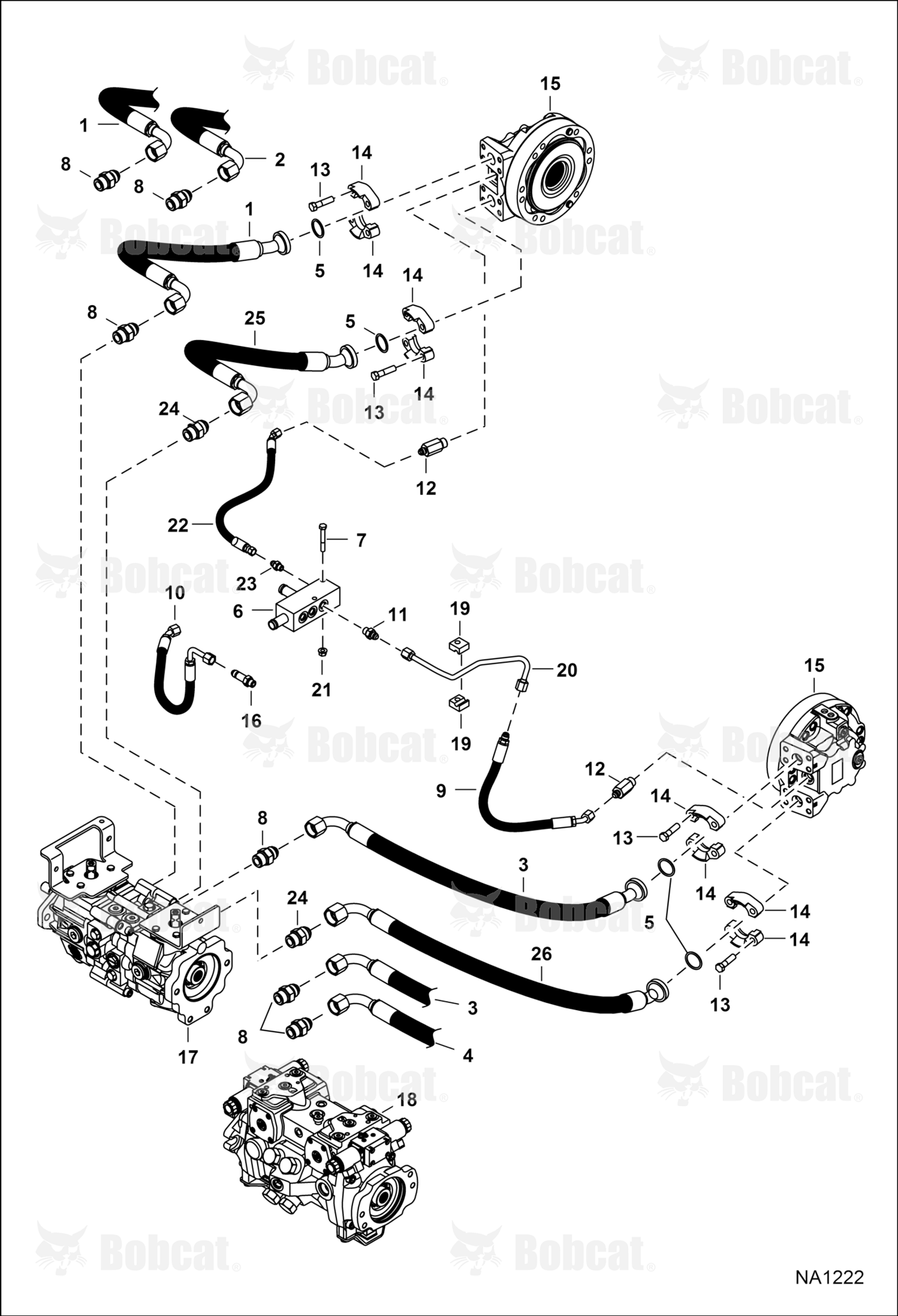 Hydrostatic Circuitry (Single Speed Motor)