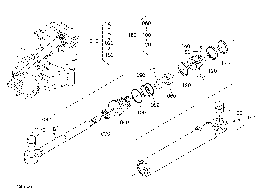 Swing Cylinder And Component Parts
