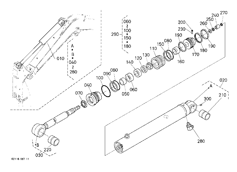 Arm Cylinder And Component Parts