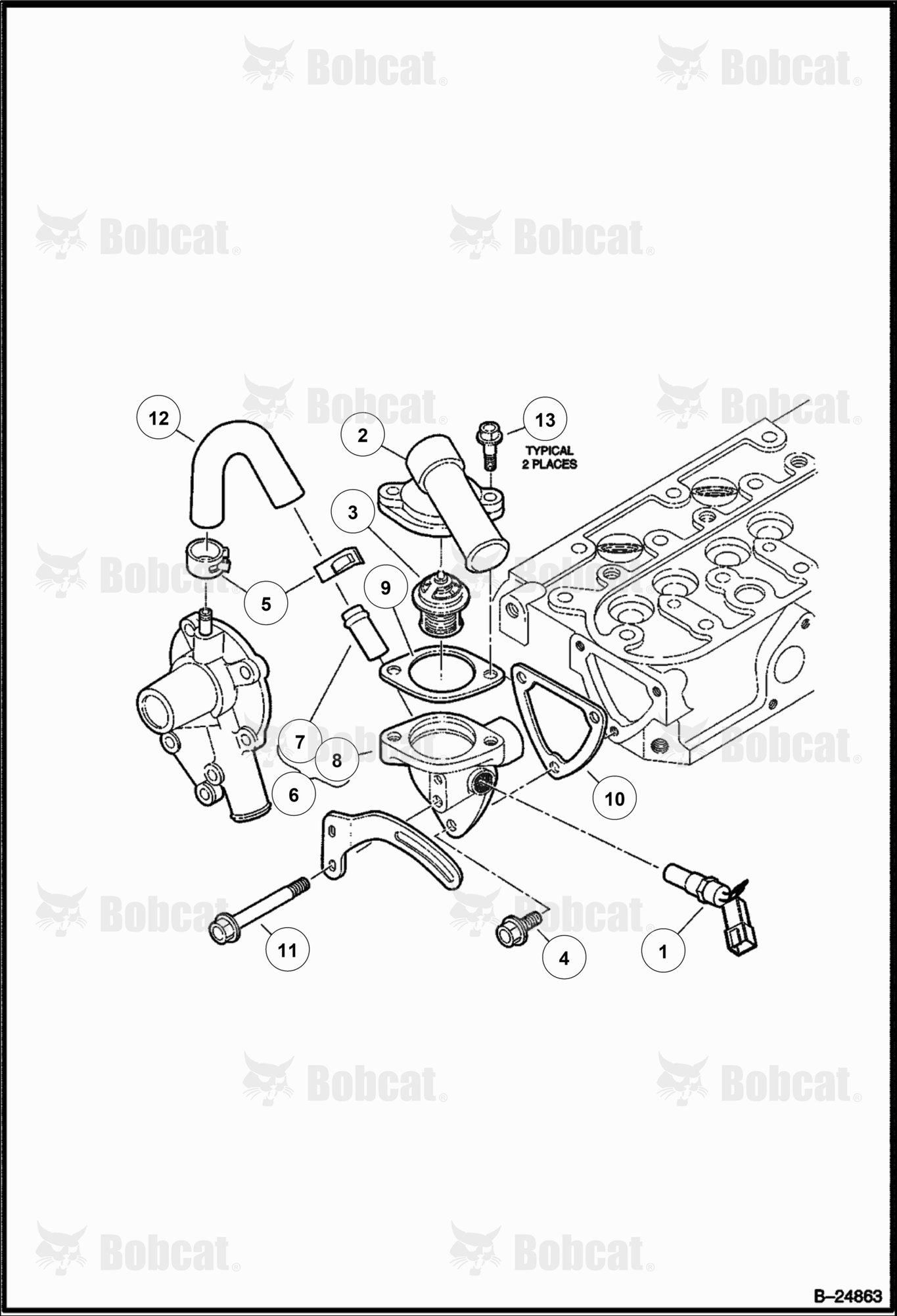 Water Flange & Thermostat (Diesel)