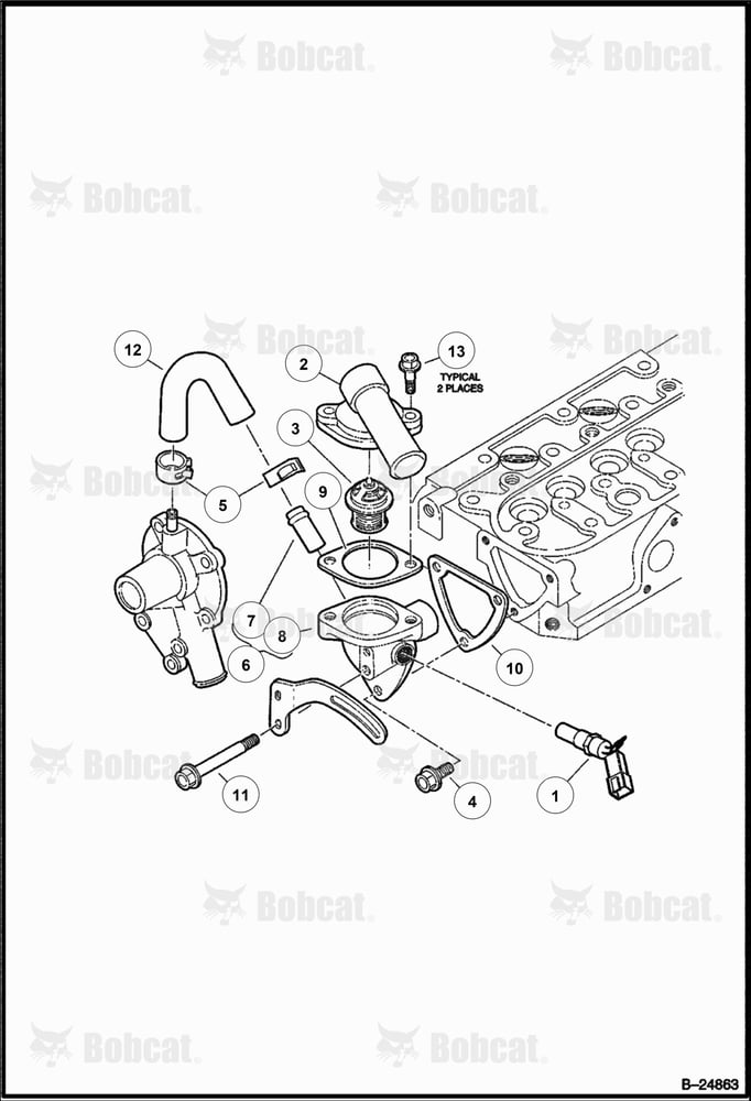 Water Flange & Thermostat (Diesel)