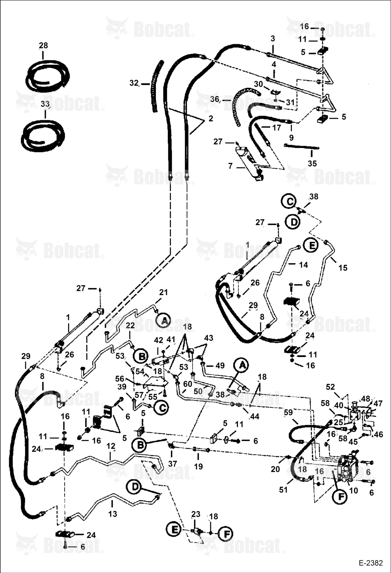 Hydraulic Circuitry (W/Bucket Positioning Valve)  509640660 & Above, 509616542 - 509634999