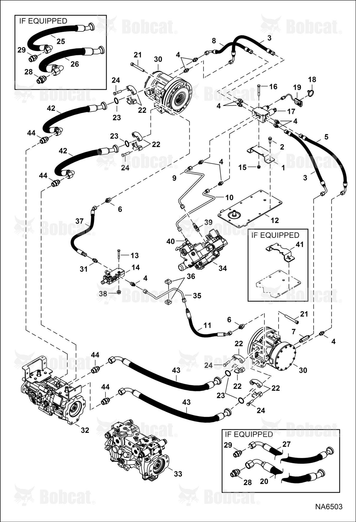 Hydrostatic Circuitry (2-Speed Motor)  ATF211601 & Above, ATF311001 & Above