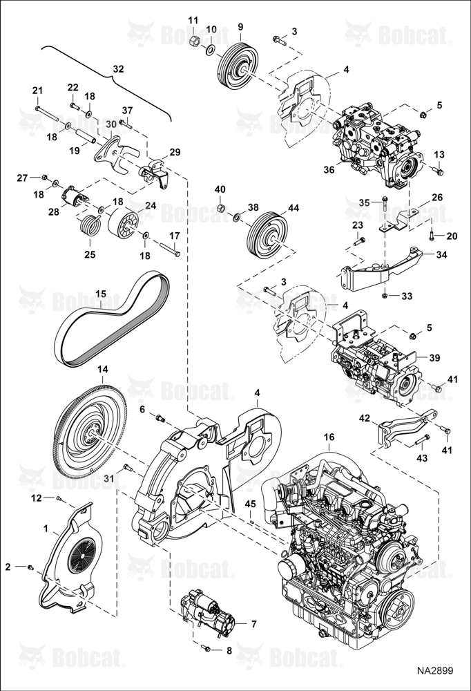 Engine & Attaching Parts (Belt Drive) A3P411001 - A3P412006