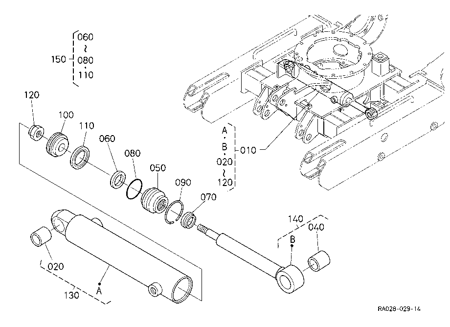 Track Cylinder And Component Parts