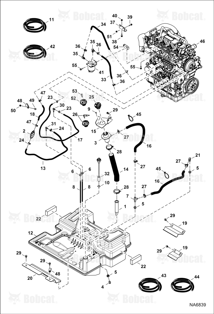 Engine & Attaching Parts (Fuel System) (Single Tank) A3P413626 & Above, A3P512921 & Above