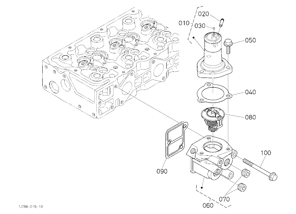 Water Flange And Thermostat