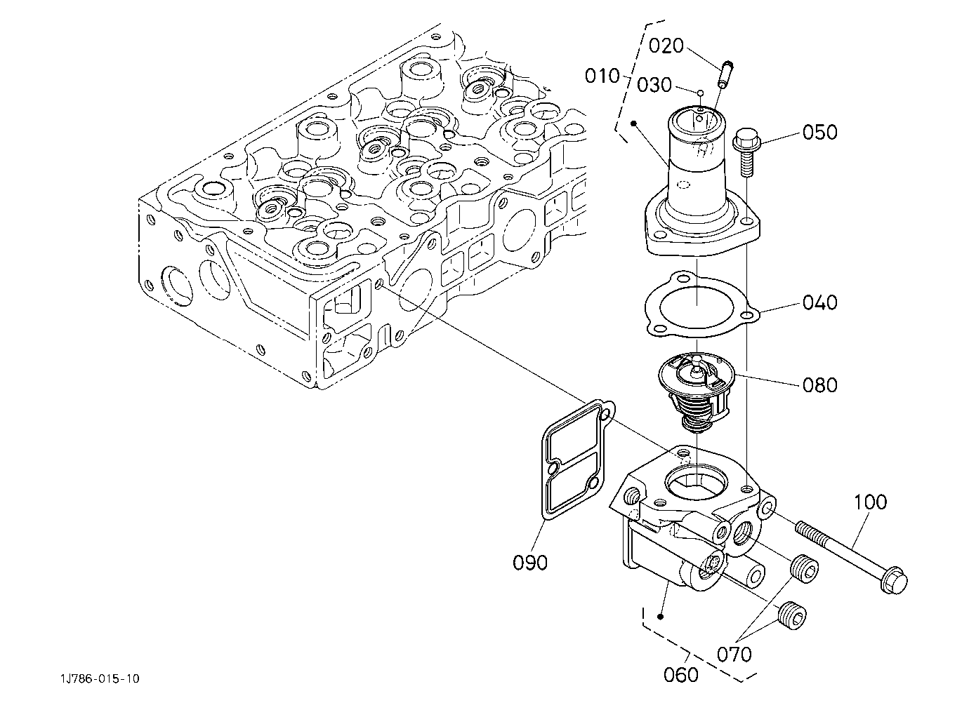Water Flange And Thermostat