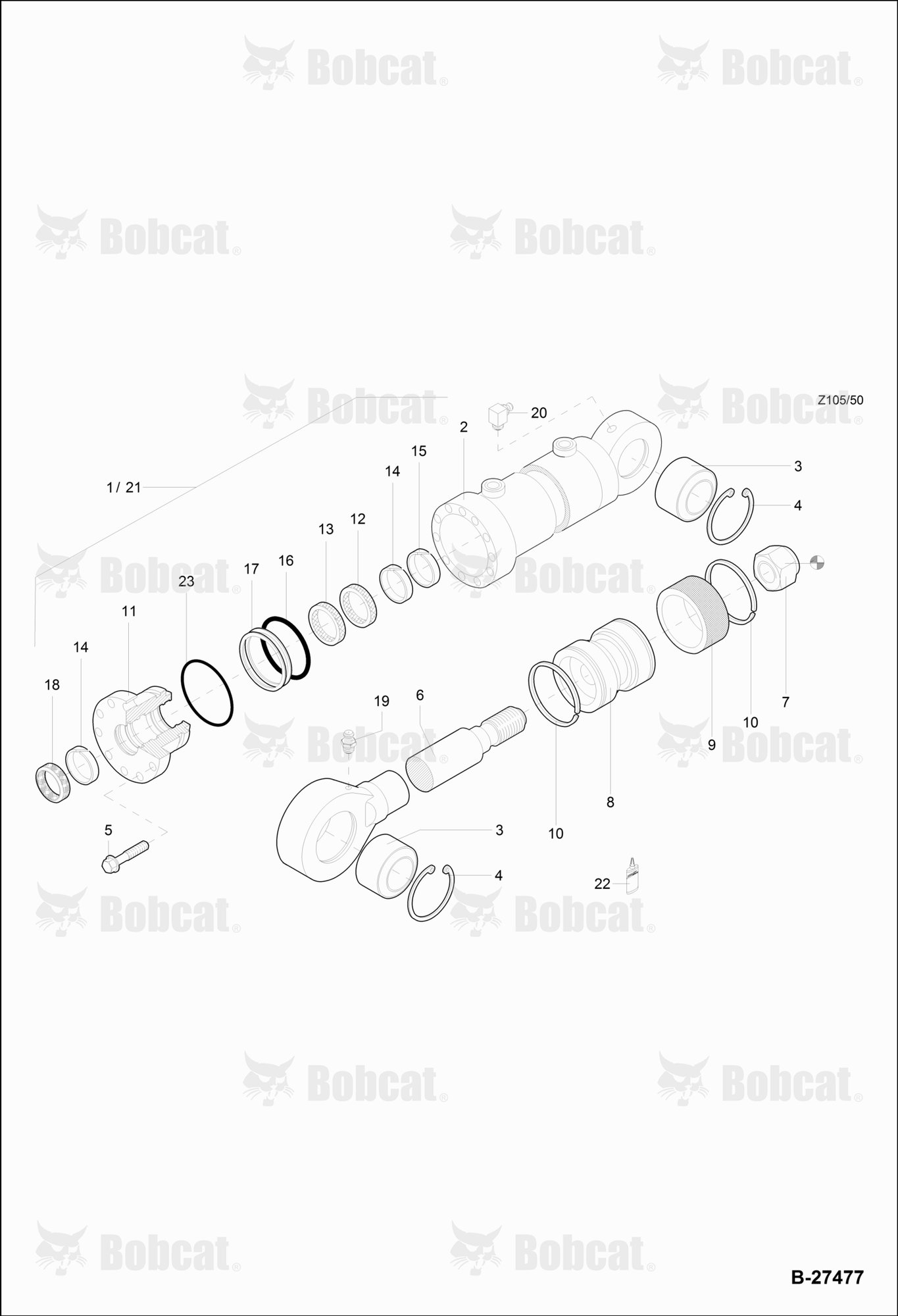 Hydraulic CYLINDER-BOOM Intermediate Circular