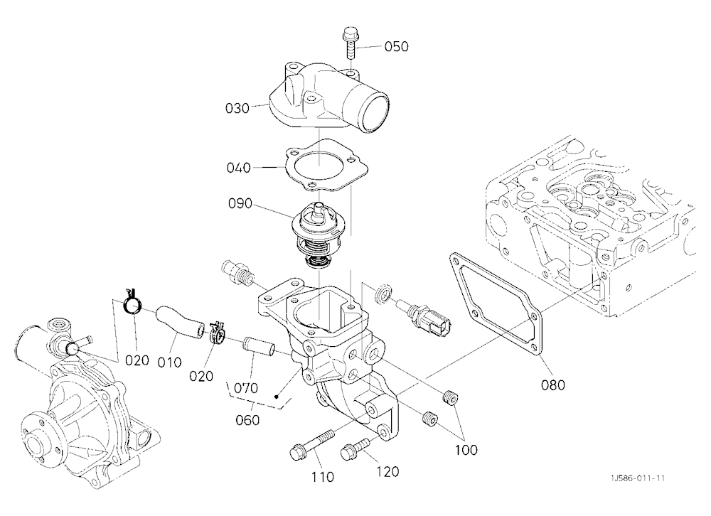 Water Flange And Thermostat