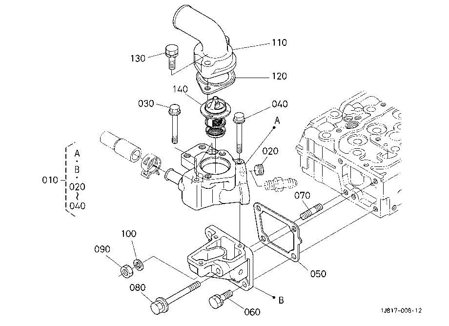 Water Flange And Thermostat