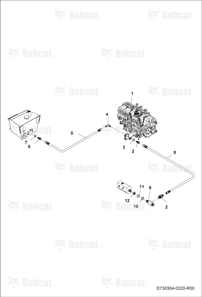 Loader Control Valve Connections Clamshell BUCKET-MECH