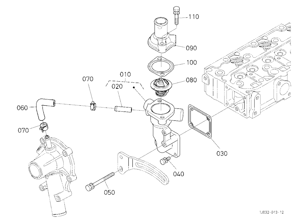 Water Flange And Thermostat