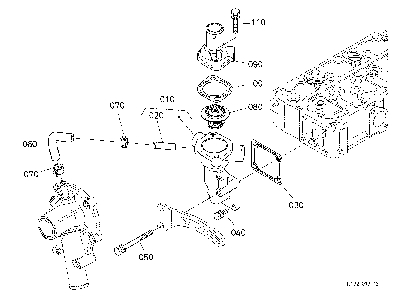 Water Flange And Thermostat