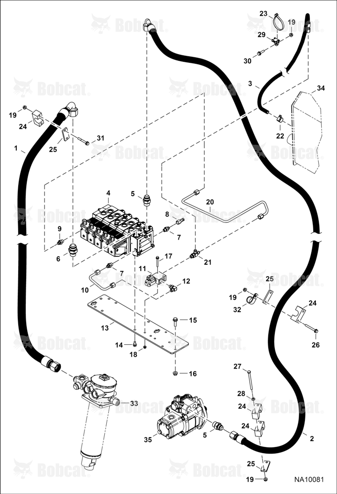 Hydraulic Circuitry (Control Valve) (Leveling)  B3GP11001 - B3GP13999