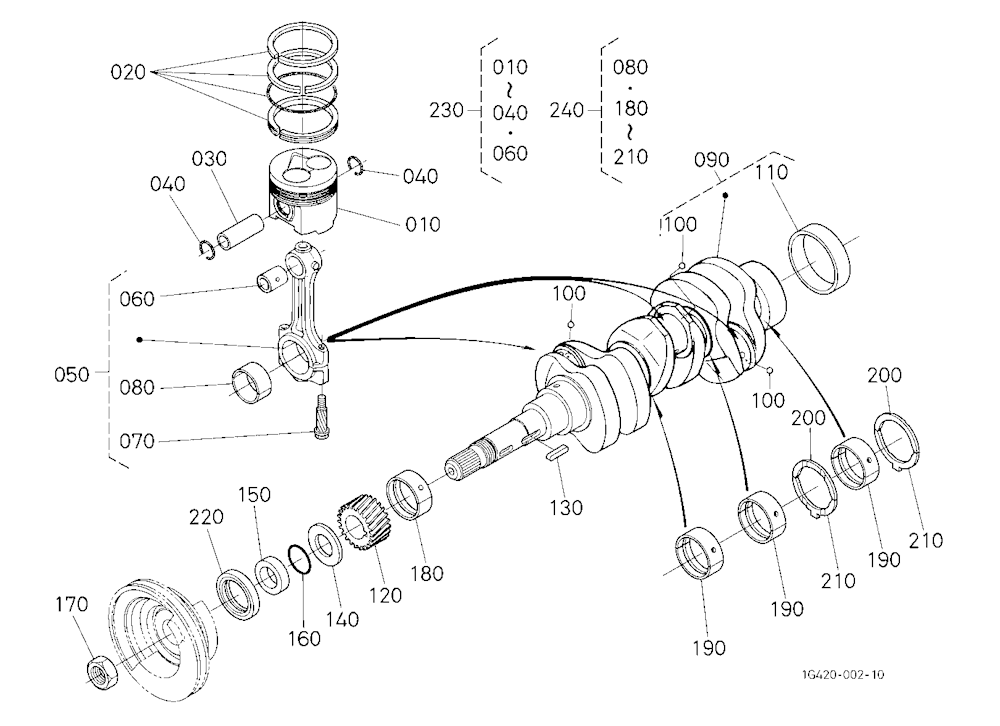 Piston And Crankshaft [D1703-M-E2-Gst1,D1703-M-E2-
