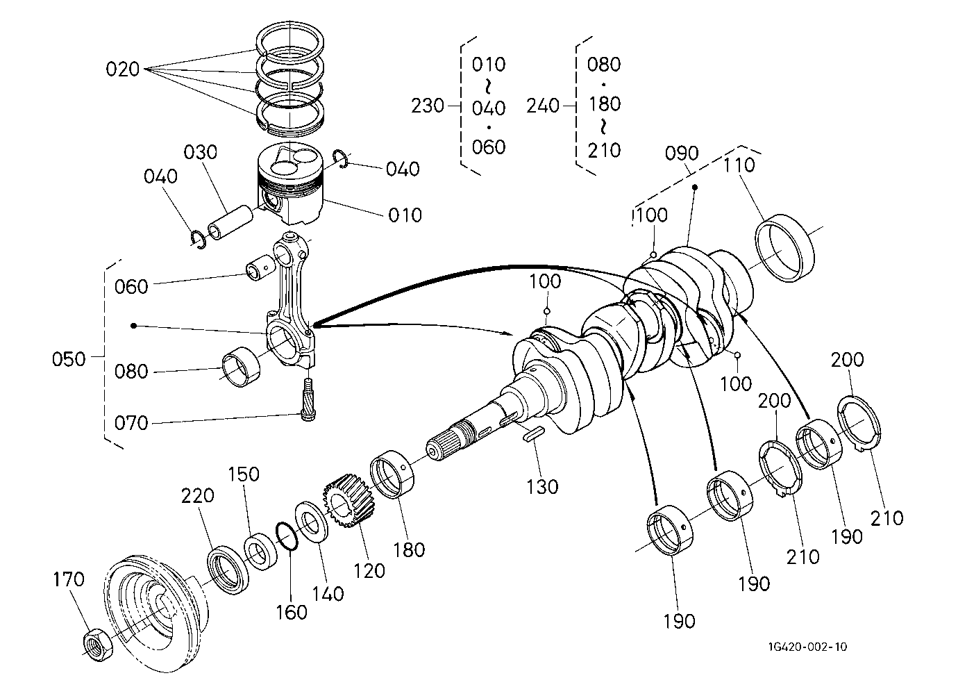 Piston And Crankshaft [D1703-M-E2-Gst1,D1703-M-E2-