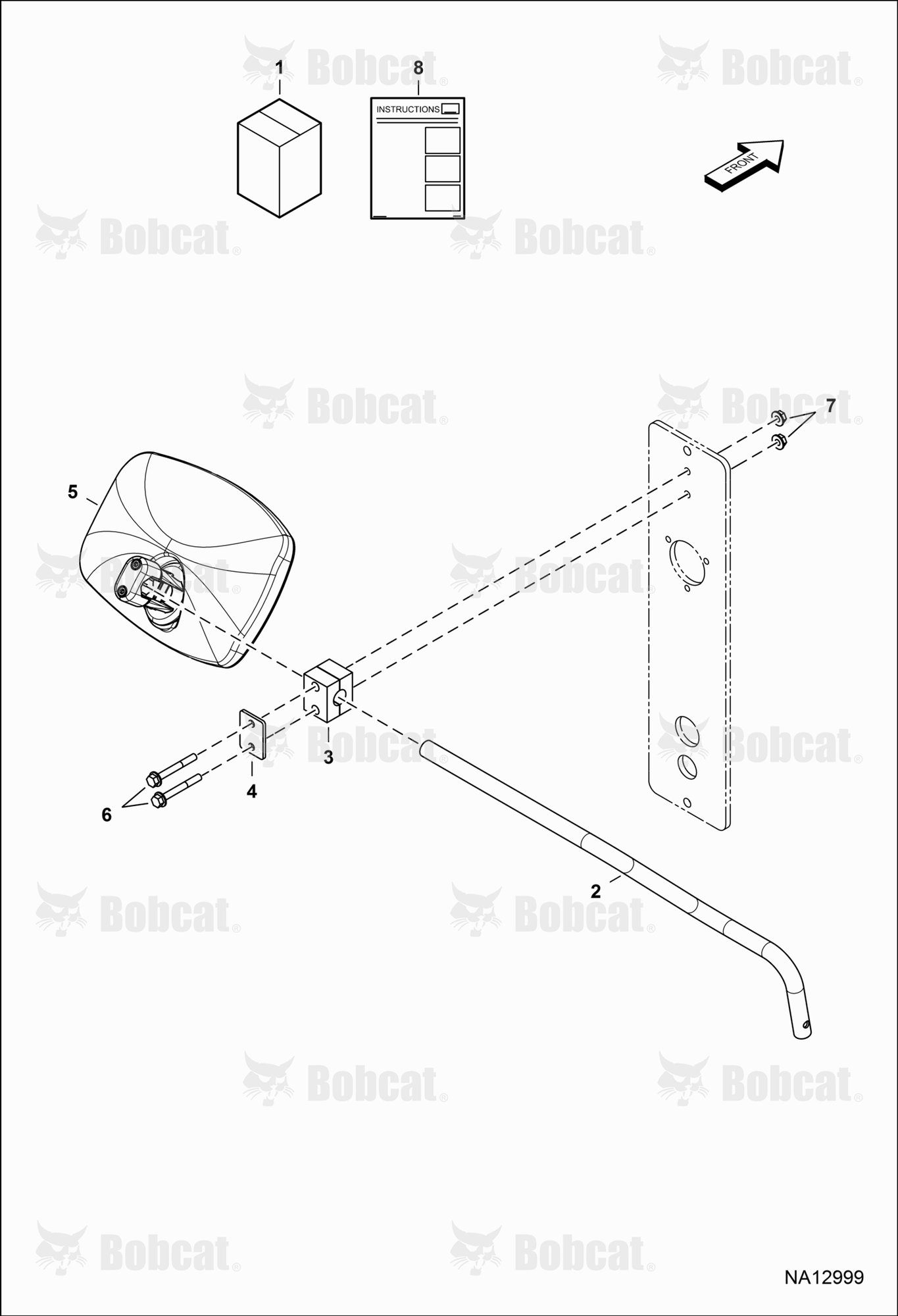 Rear Mirror Kit (For Rear AUX Plate 7234634-GB)