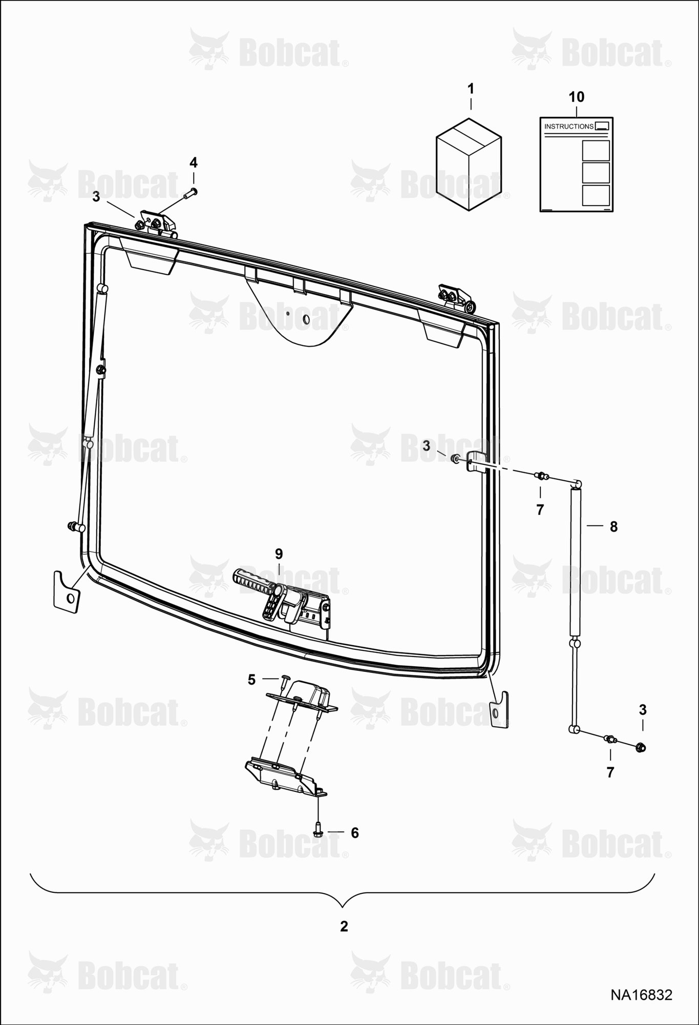 CAB Windshield Kit (Tip out)