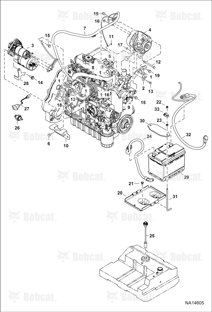 Electrical Circuitry (Engine Sensors, Battery, Alternator & Starter) (Magneton Starter) A8ET22161 & Above
