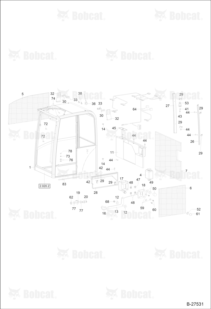 OPERATOR'S CAB (Equipment 1) CAB S/N 202.031.069 & Below