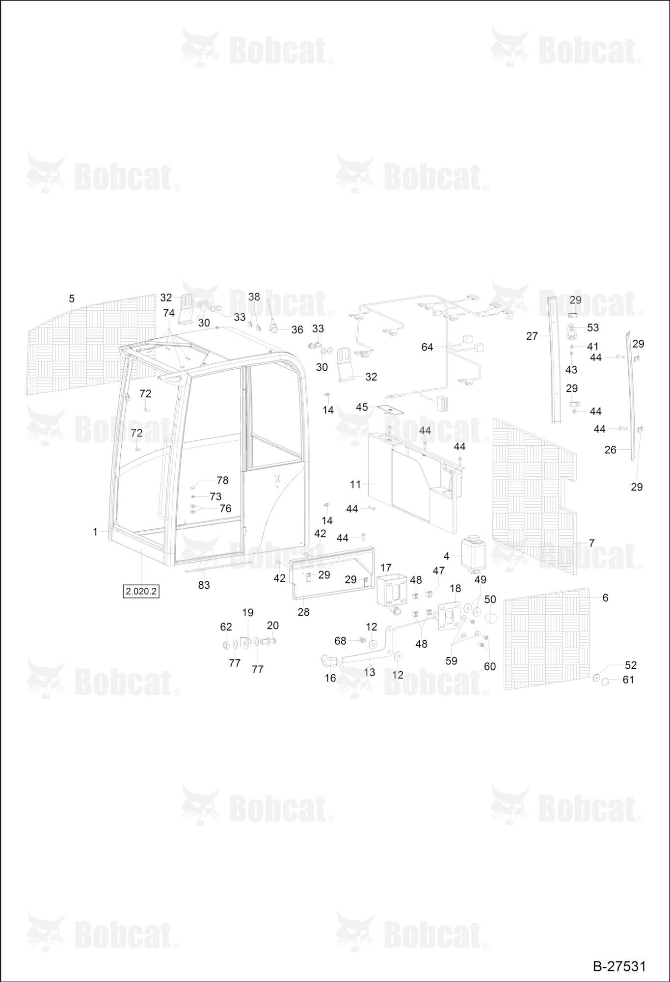 OPERATOR'S CAB (Equipment 1)  CAB S/N 202.031.069 & Below