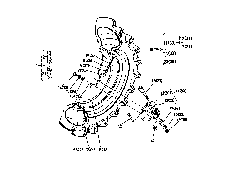 Rear Wheel Group (7-16) [B5200E-P B5200D-P]