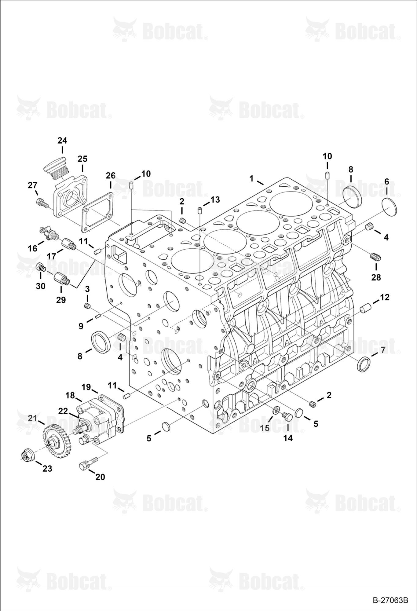 Crankcase (Blue) (Engine Serial # V2403-B******)