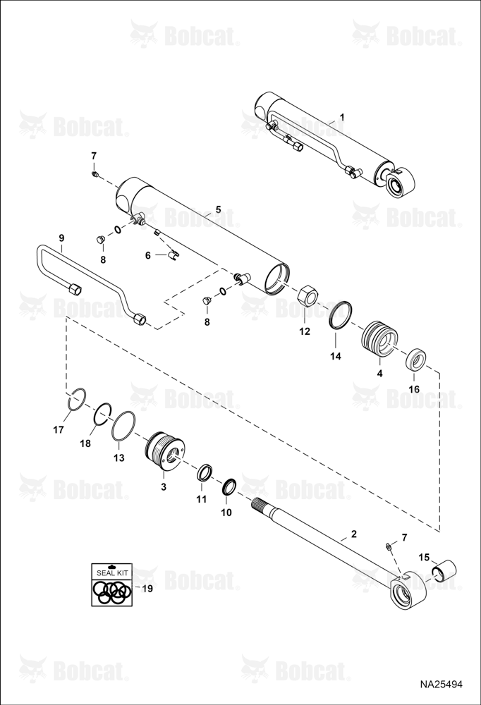 Tilt Cylinder (LH)  B3BY14150 & Above